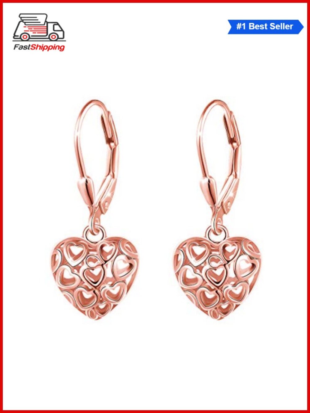 ✨S925 Sterling Silver Heart Dangle Drop Earrings for Women Jewelry Gift